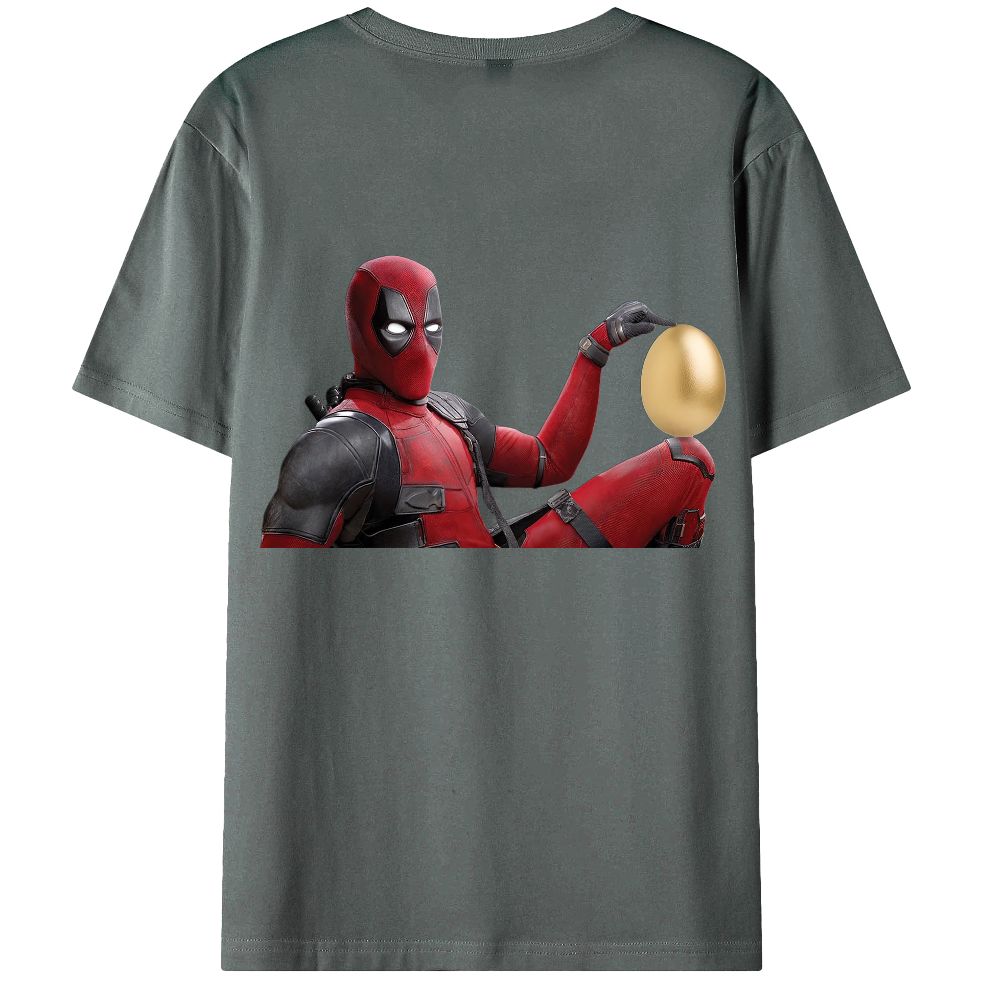（画像用） Deadpool デッドプール 綿100％ メンズ半袖Tシャツ（バックプリント） 通気性